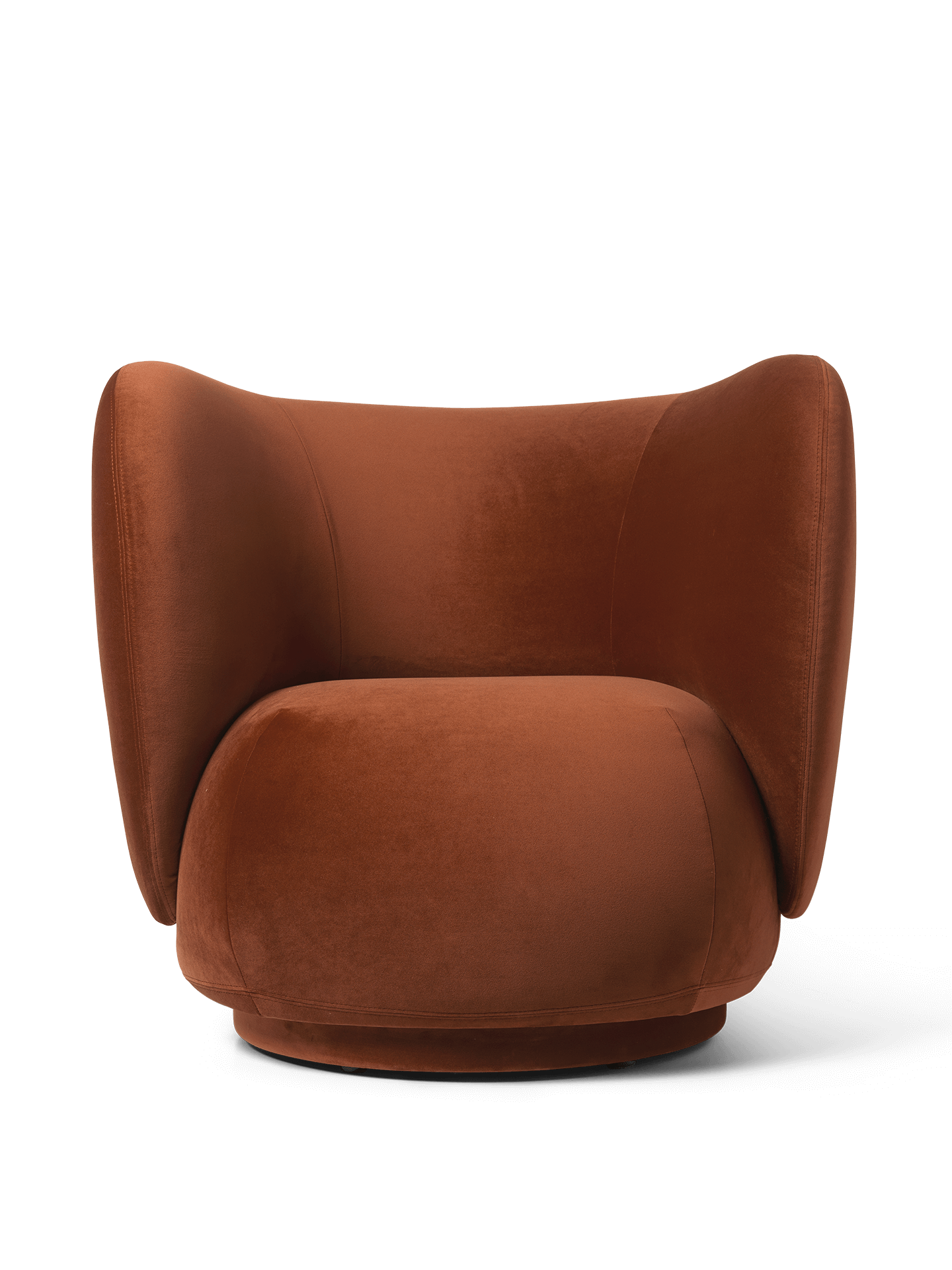 Rico Lounge Chair - Rich Velvet - Rust