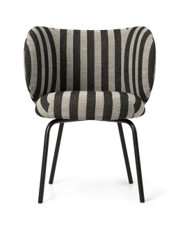Rico Dining Chair in Louisiana zand/zwart gestreept met zwarte buispoten