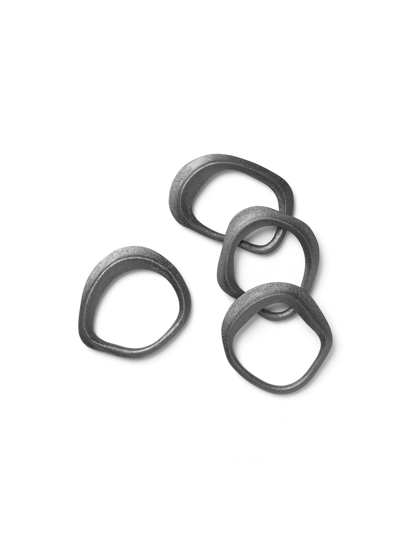 Flow Napkin Rings - Set of 4 - Black Brass
