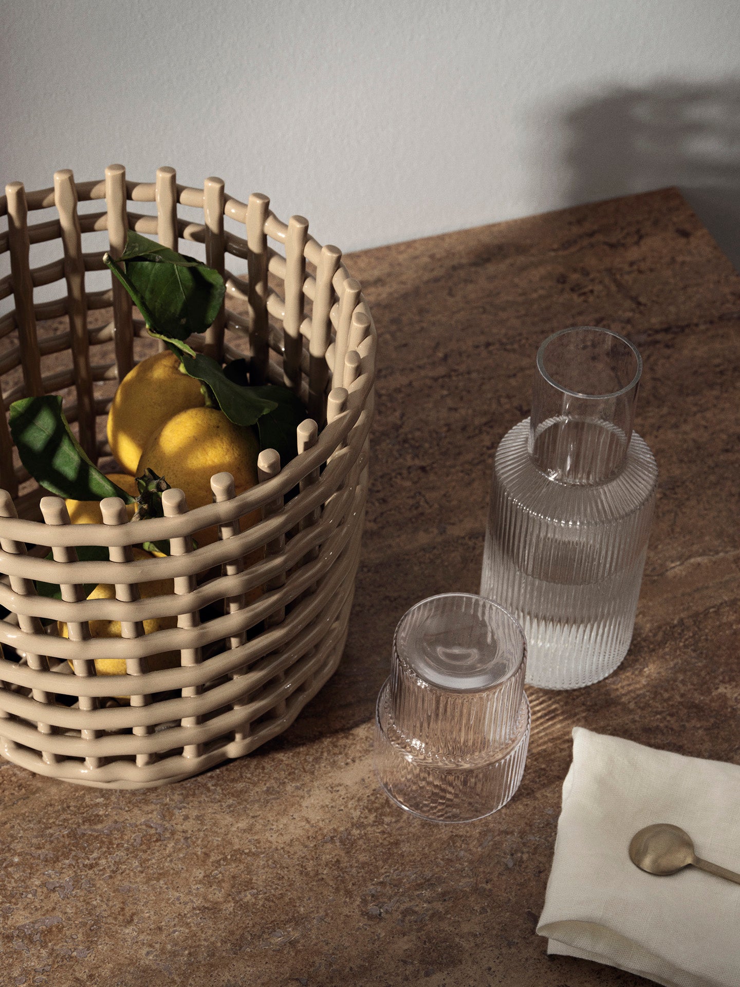 Ceramic Basket in Cashmere - Large by Ferm Living