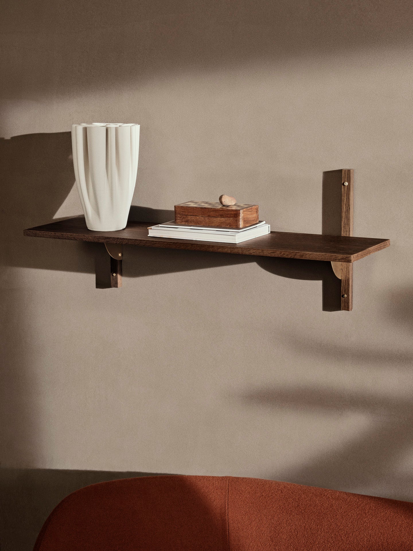 Sector Shelf - Single - Wide - Smoked Oak/Brass | Ferm Living