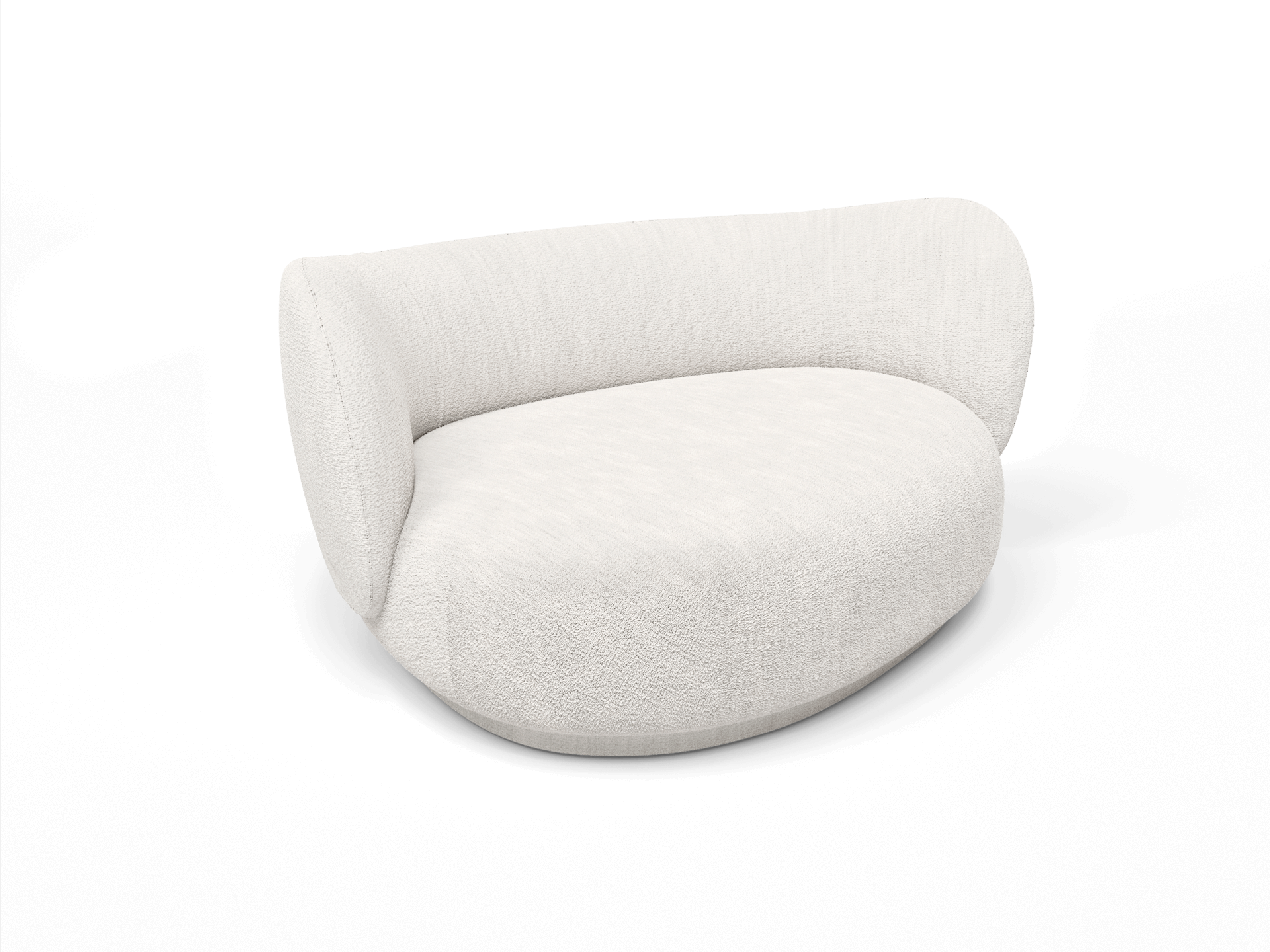 Rico Curve Left - Bouclé - Off-white