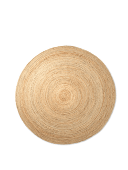 Eternal Round Jute Rug in naturel, van bovenaf gezien
