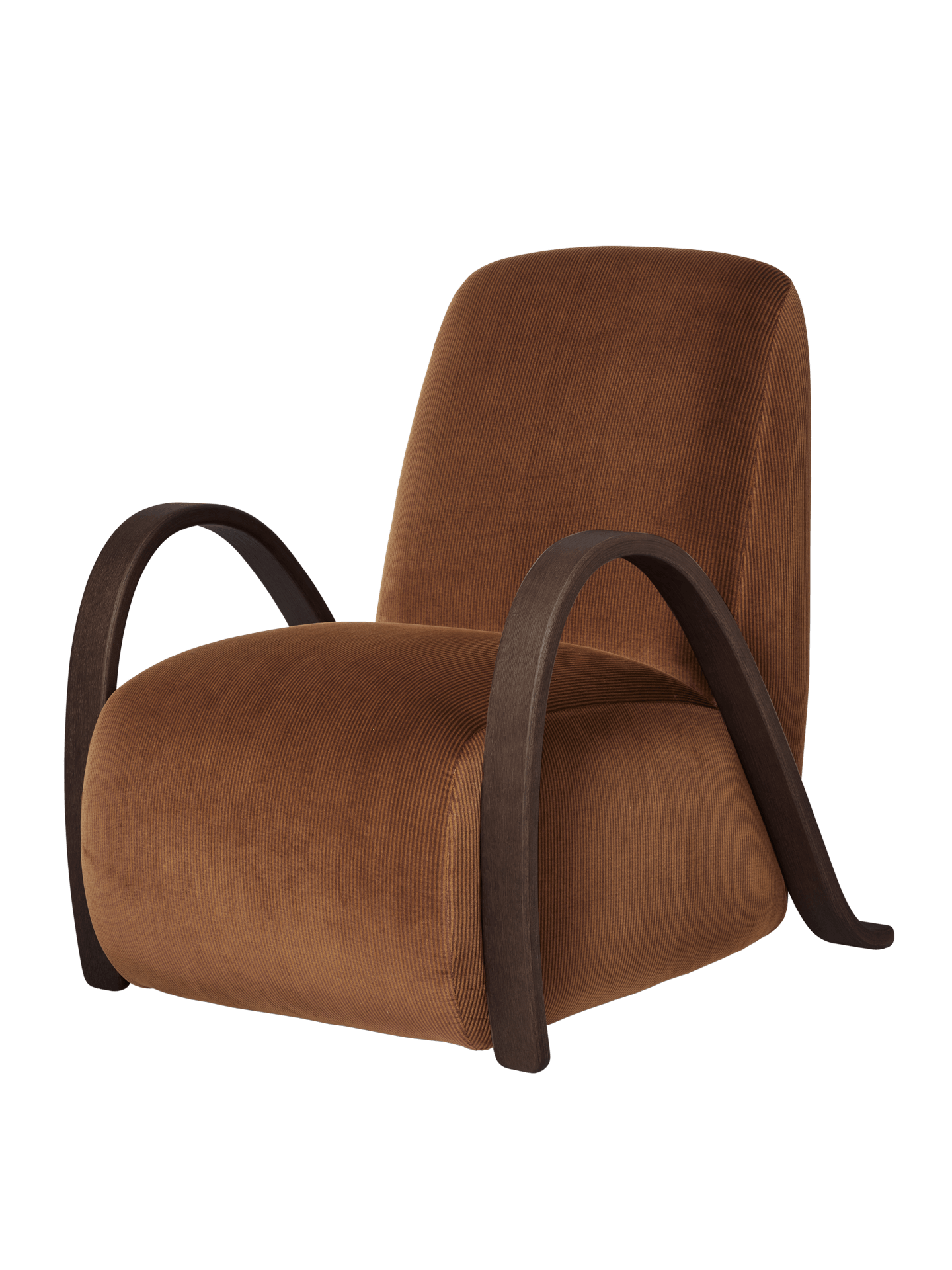 Buur Lounge Chair - Devoré Velvet - Rust
