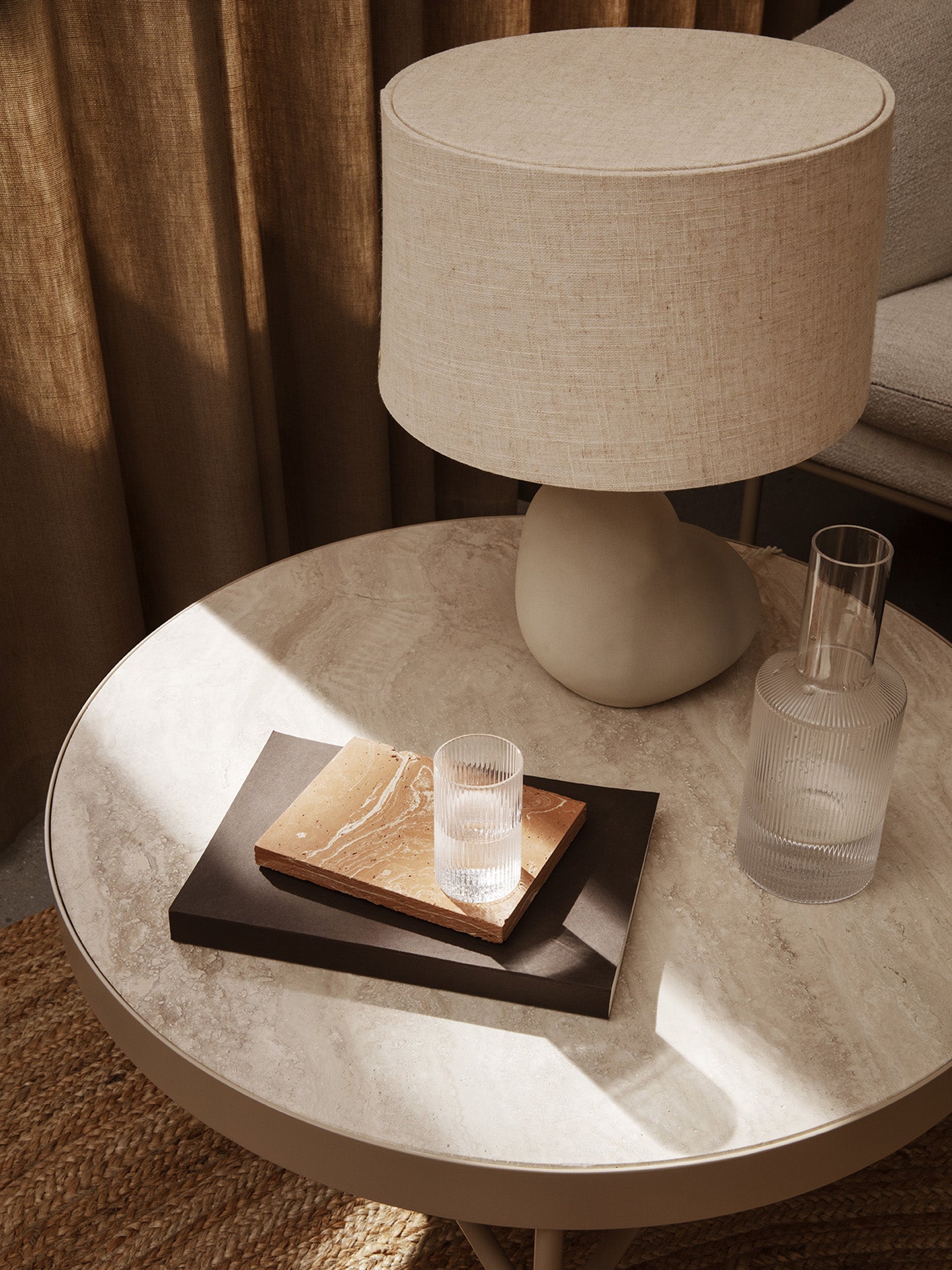 Large Travertine Table - Cashmere | Ferm Living