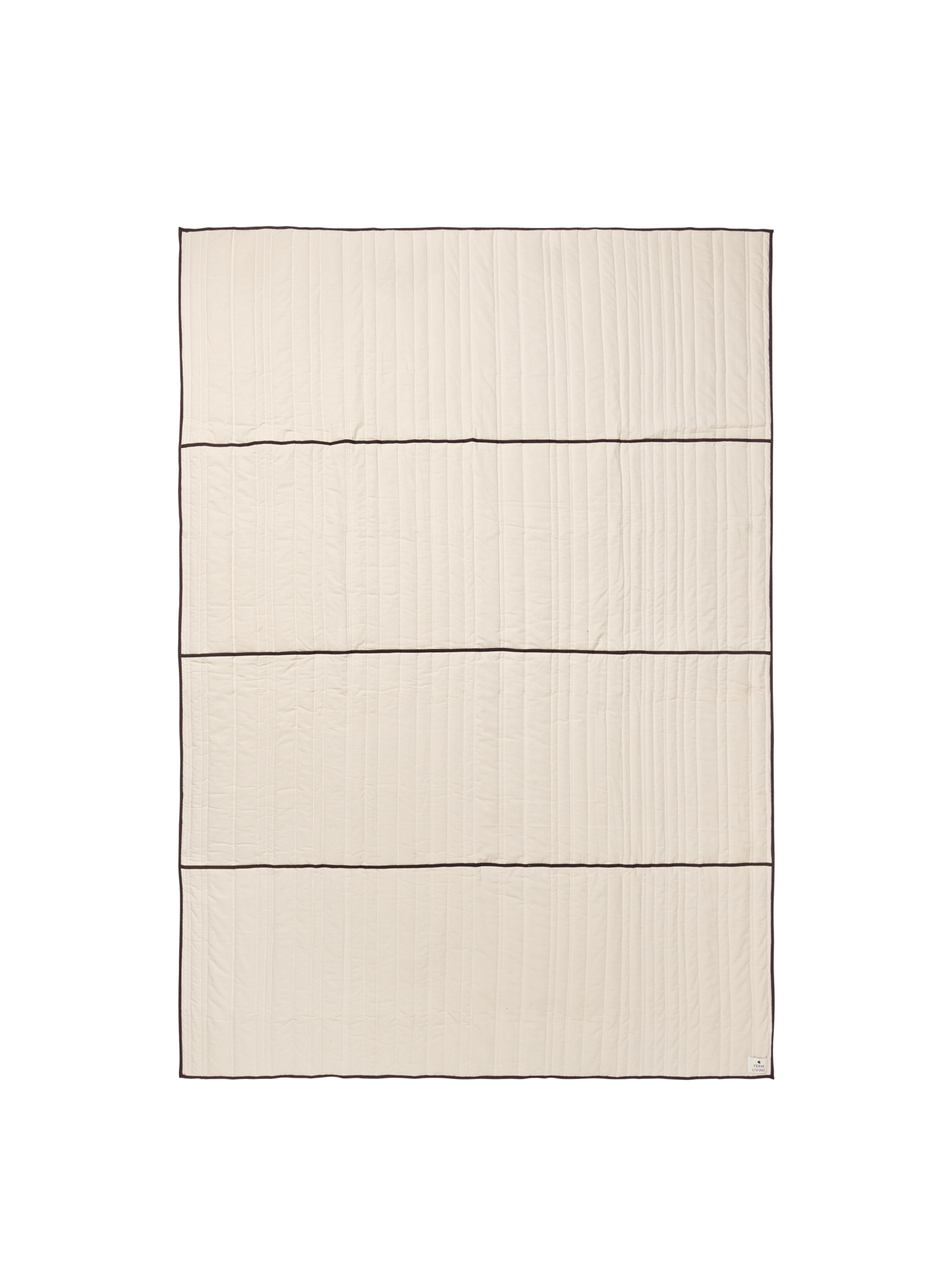 Vari Quilted Bedspread - Single - Natural/Dark Chocolate