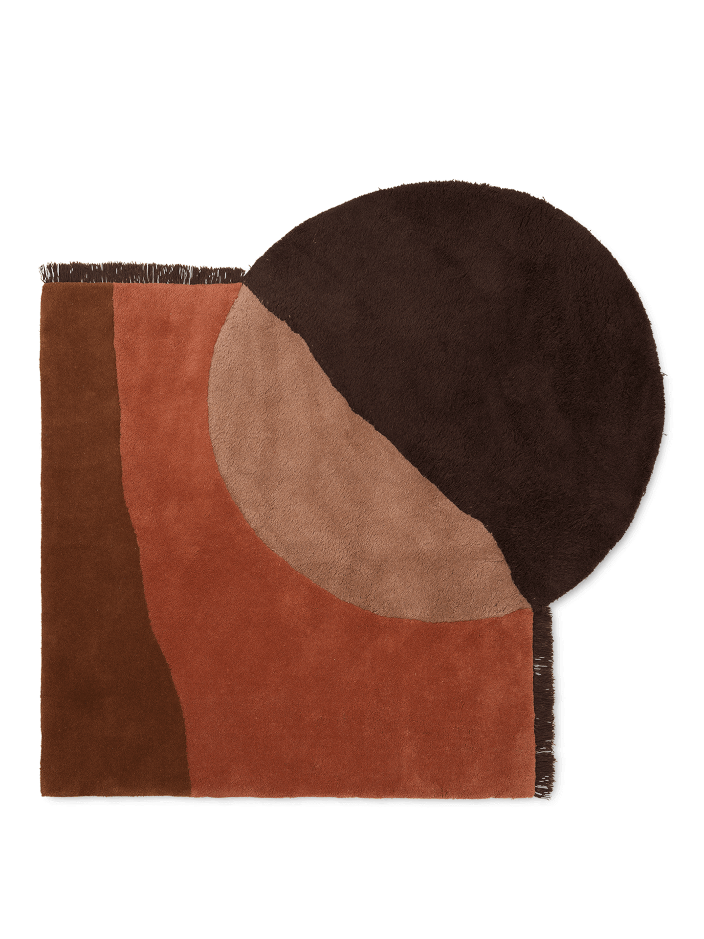 View Tufted Rug - Red Brown