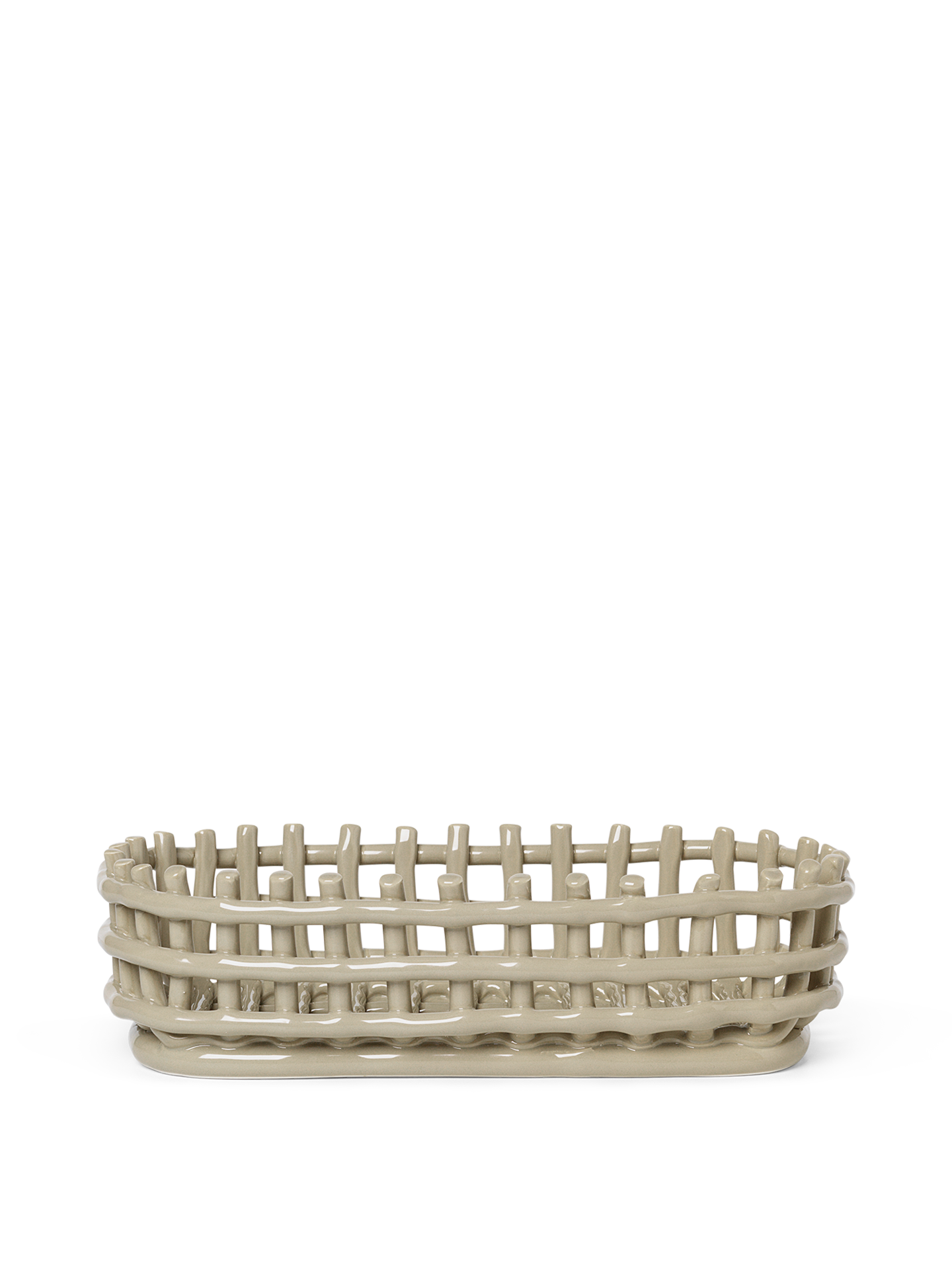 Ceramic Basket - Oval - Cashmere