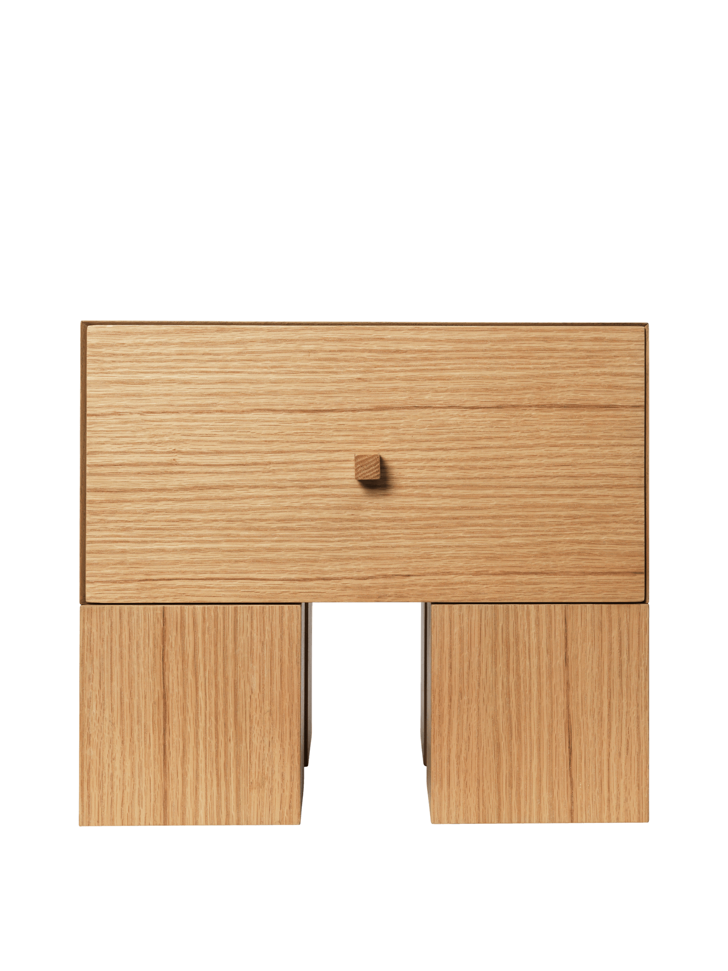 Kuben Bedside Table - 1x1 - Natural Oak Veneer