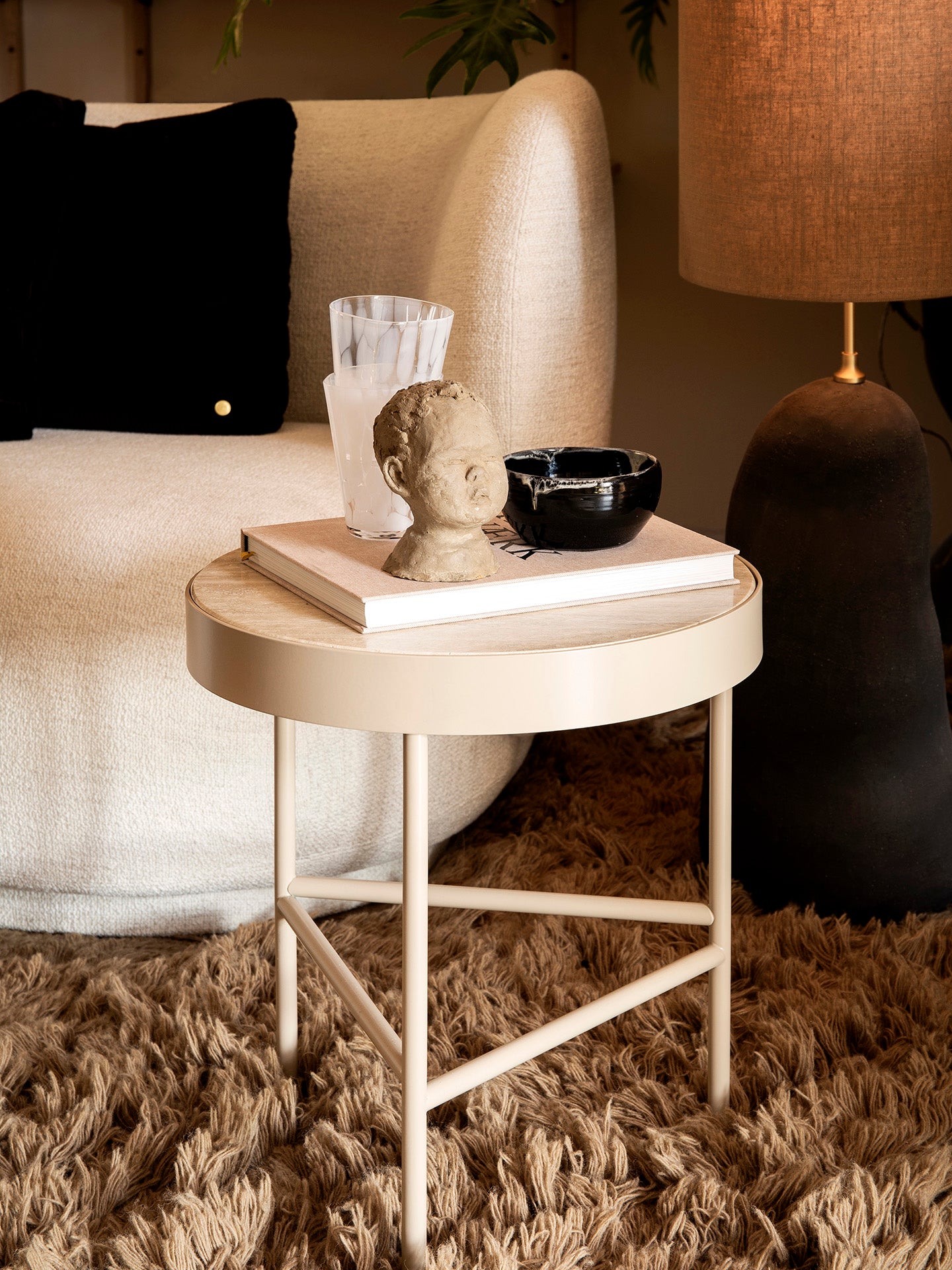 Medium Travertine Table - Cashmere | Ferm Living