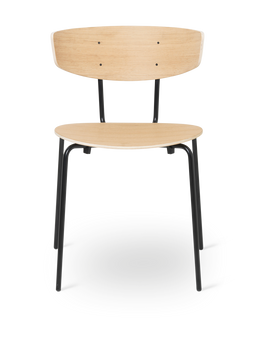 Herman Dining Chair en roble aceitado blanco con estructura negra