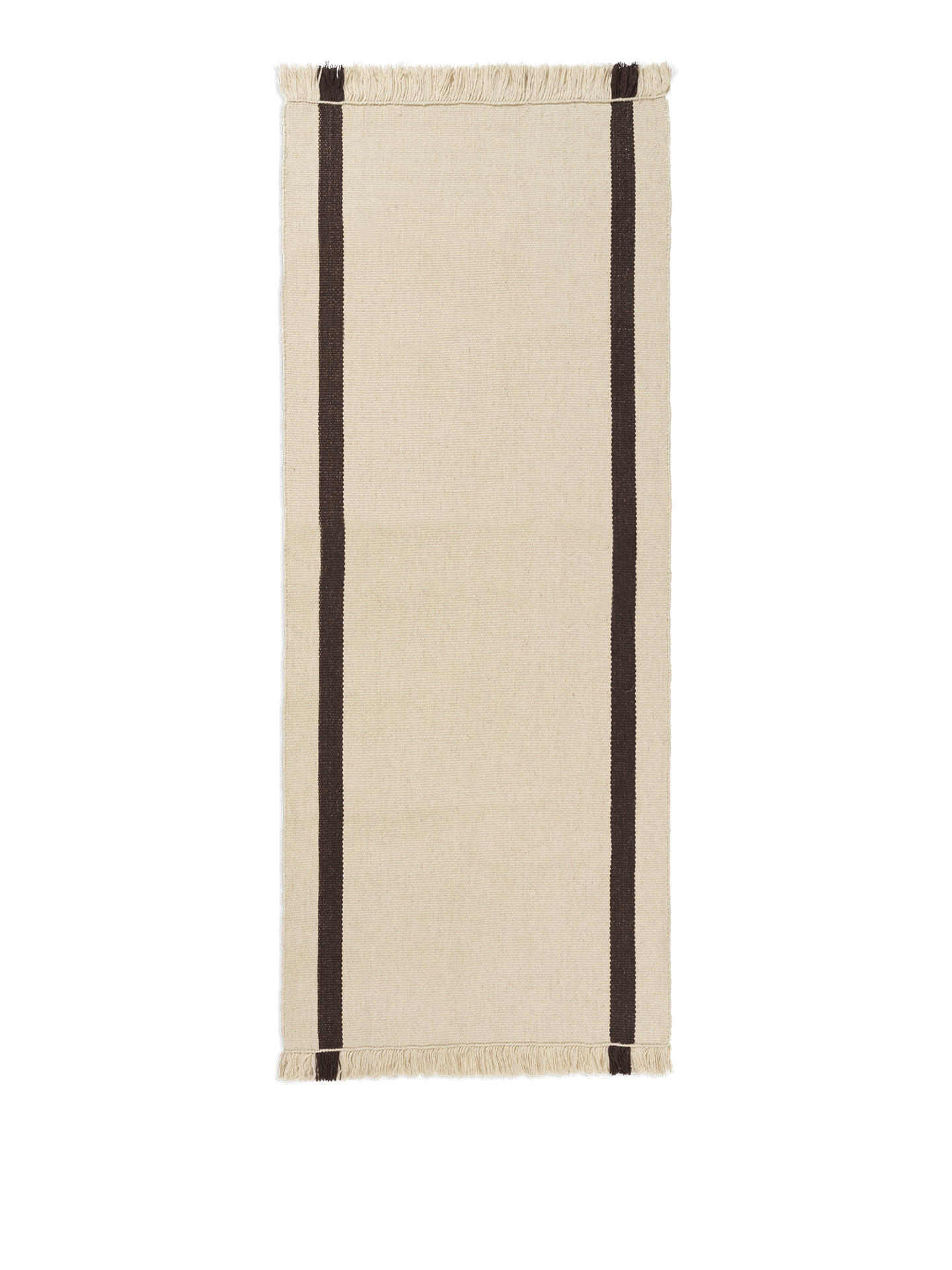 Calm Kelim Runner - Off-White/Coffee