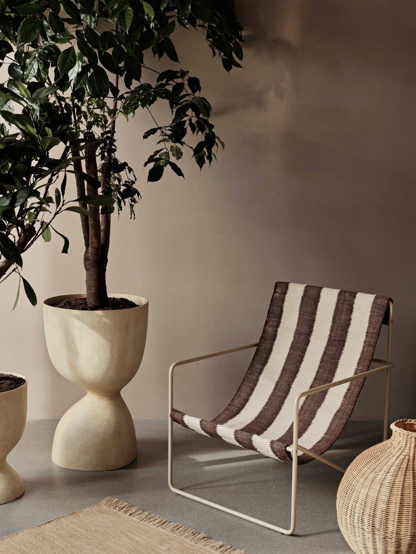 Desert Lounge Chair - Cashmere/Off-white/Chocolate | Ferm Living