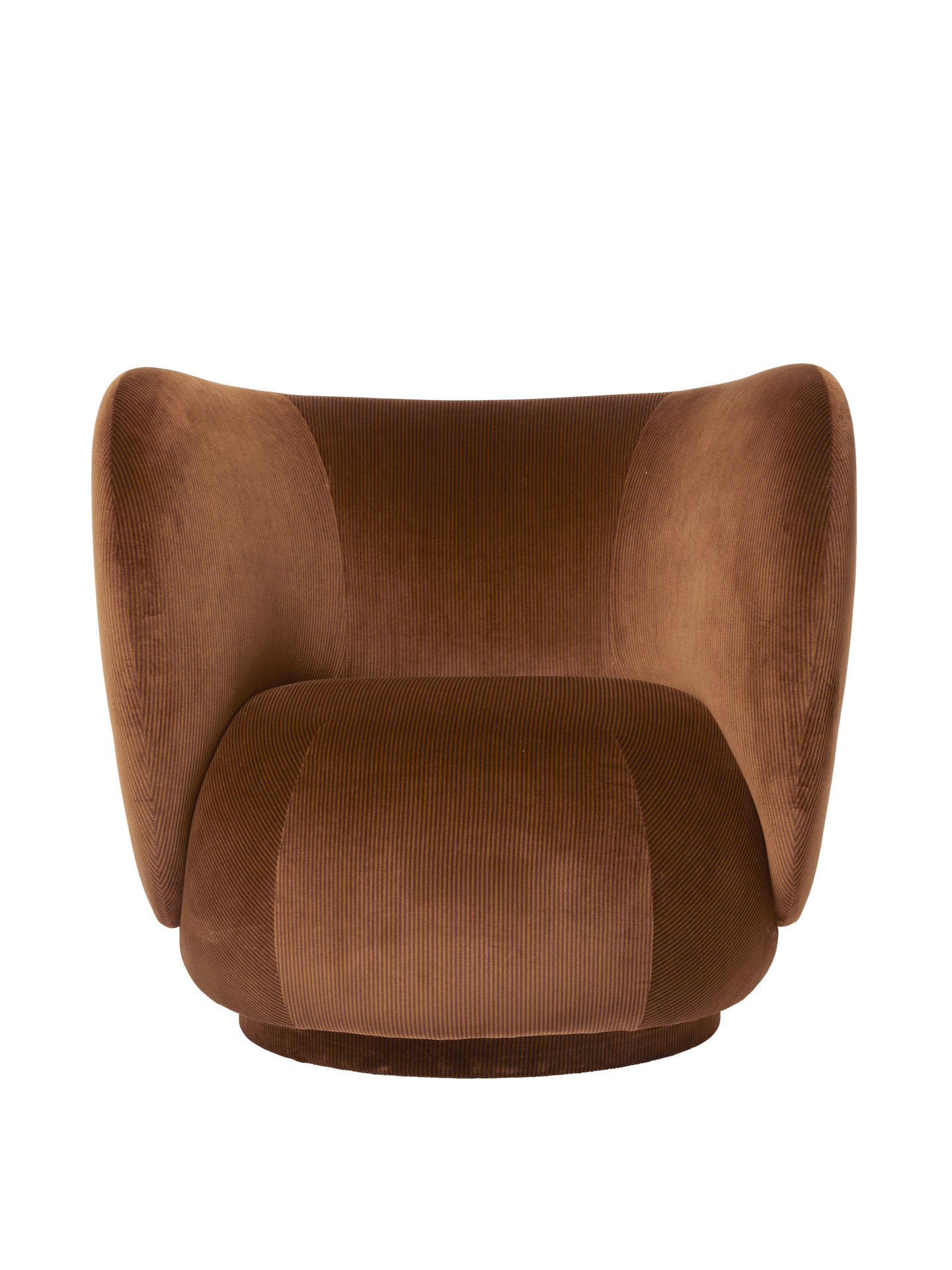 Rico Lounge Chair - Swivel - Devoré Velvet - Rust