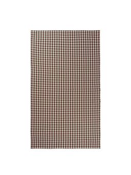 Bothy Check Tablecloth in cinnamon and grey green, checked cotton spread flat