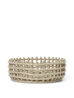 Ceramic Centrepiece en cachemire, panier rond au tissage ajouré