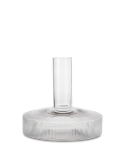 Ripple Wine Carafe in Transparent mit geripptem breitem Boden und hohem schmalem Hals