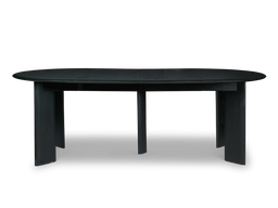 Bevel Table aus schwarz geölter Buche mit zwei ausgezogenen Verlängerungsplatten