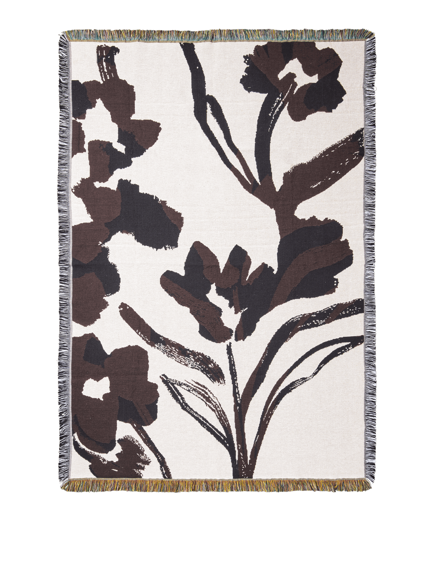 Cilla Tapestry Blanket - Off-White/Dark Grape