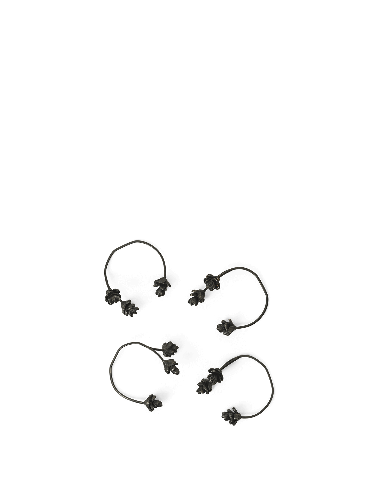 Forest Napkin Rings - Set of 4 - Black Brass