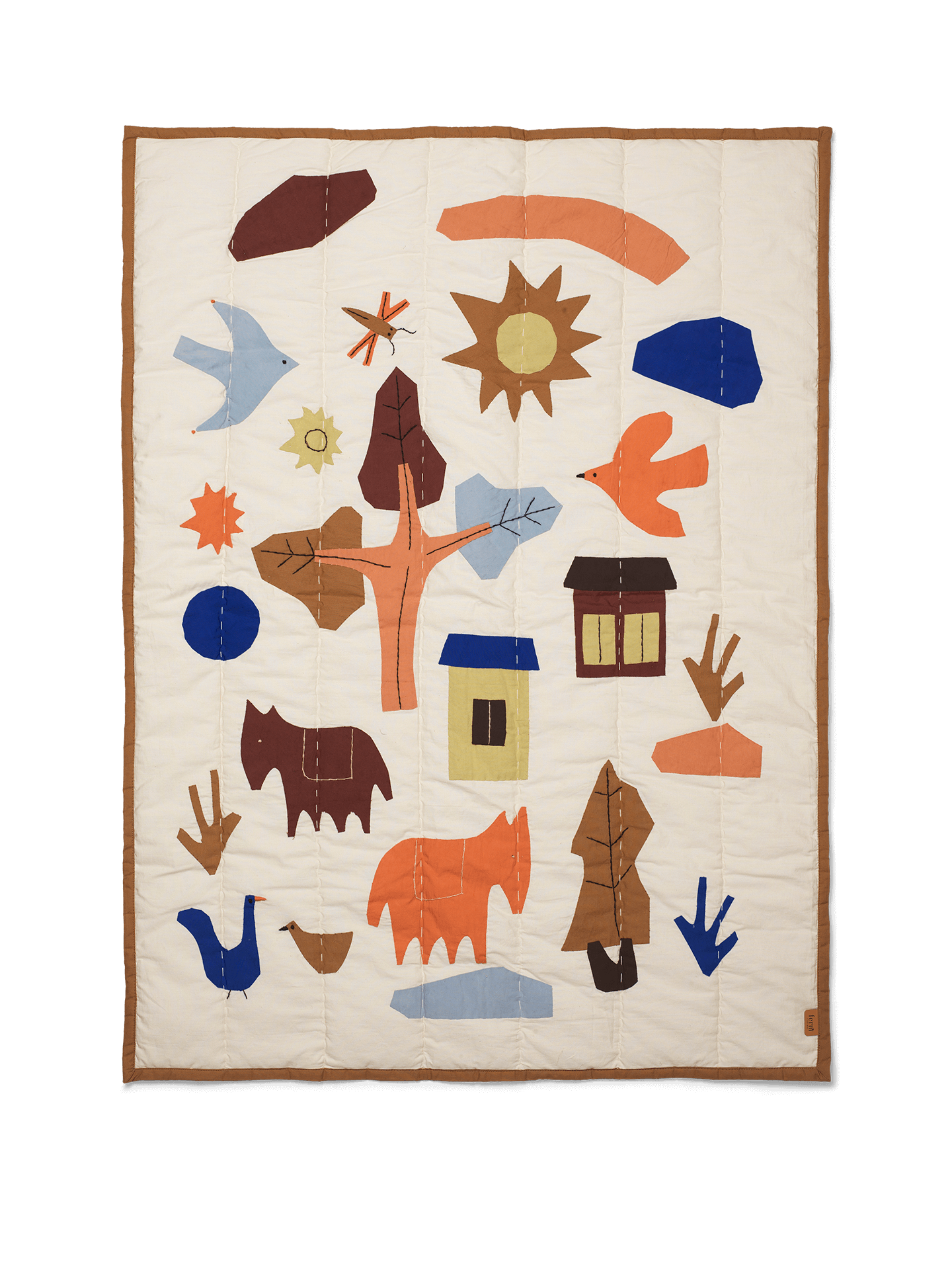 Village Quilted Blanket - Multi | Ferm Living Village Quilted Blanket - Multi | Ferm Living