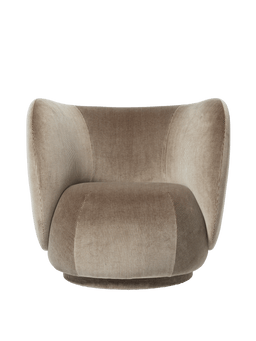 Rico Swivel Lounge Chair in flint grey devoré velvet with striped two-tone pattern