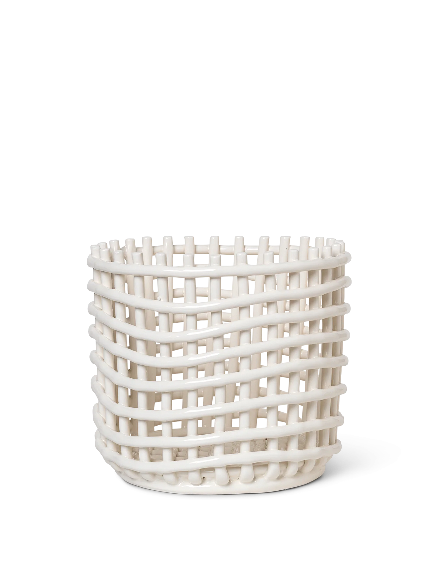 Ceramic Basket - Large - Off-White