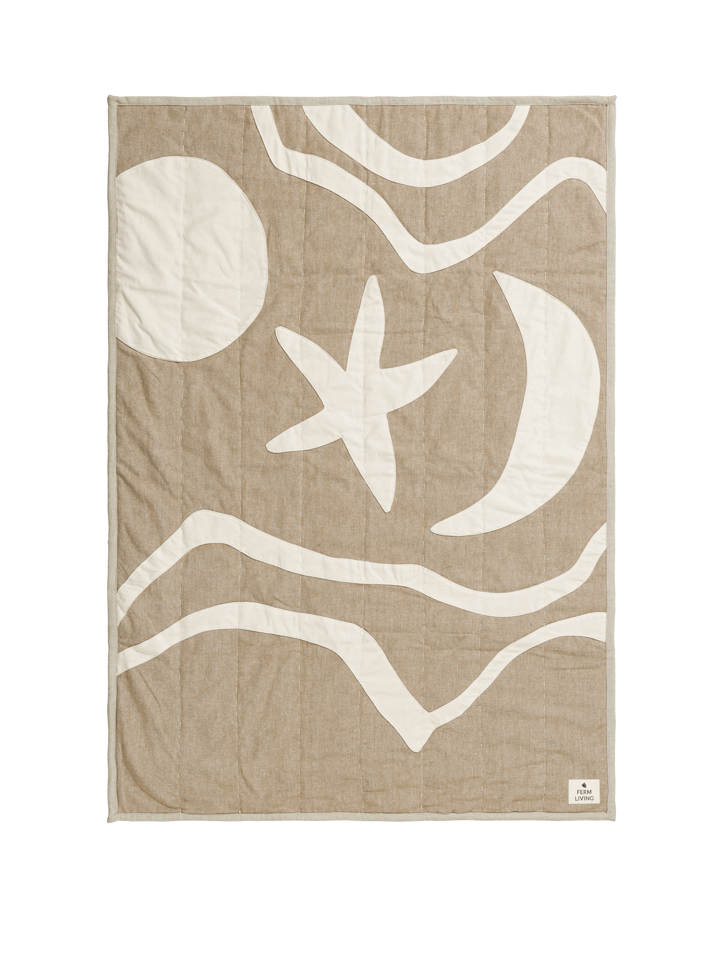 Kove Applique Quilted Blanket - Tan/Cashmere