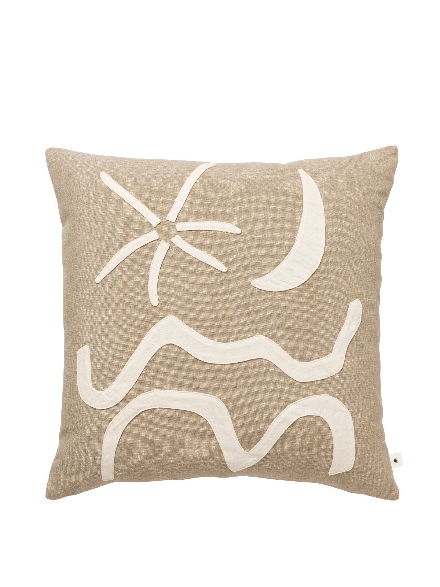 Kove Applique Cushion Cover - Tan
