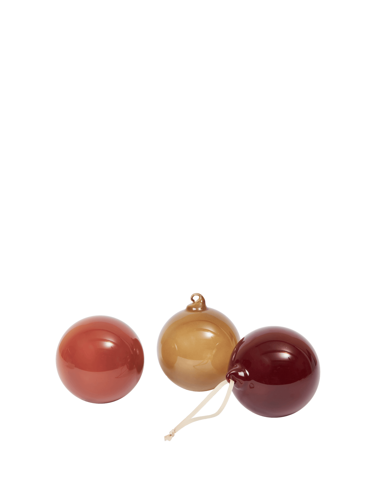 Glass Baubles - Large - Set of 3 - Roseate Opaque