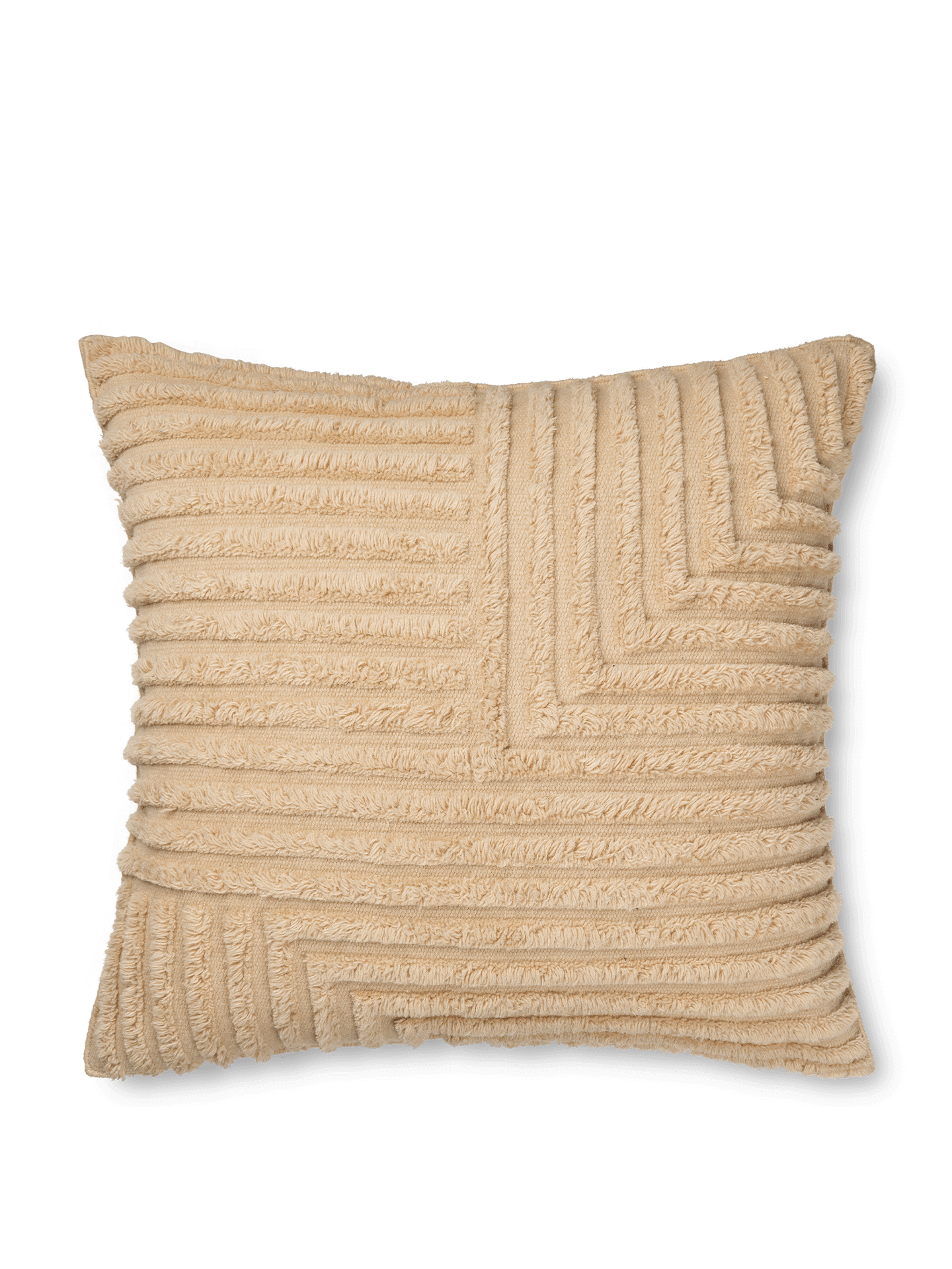 Crease Wool Cushion - Large - Light Sand