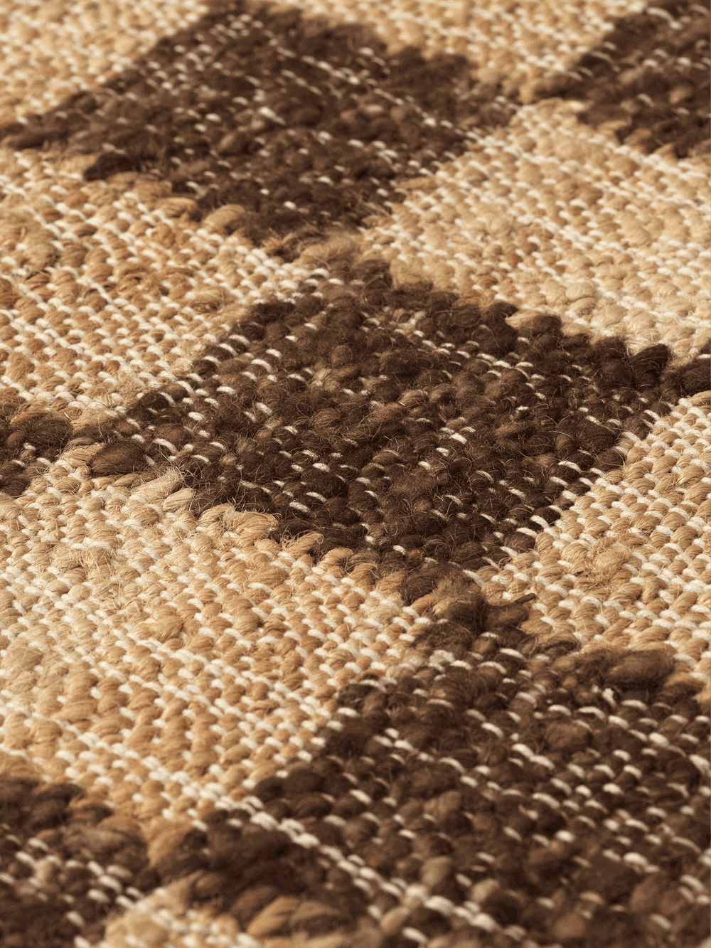 Check Wool Jute Rug - Brown/Natural | Ferm Living