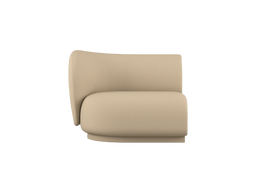 Rico Sofa Armrest Left en Hallingdal beige, módulo curvo visto en ángulo