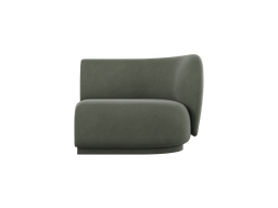 Rico Sofa Armrest Right in Rich Velvet pine, curved back and rounded seat