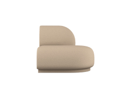 Rico Sofa Open End Left en arena cepillada con respaldo y asiento redondeados