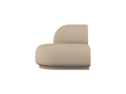 Rico Sofa Open End Right in off-white Tonus with curved backrest